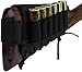 BRONZEDOG Leather Rifle Buttstock Shotgun Shell Holder Recoil Pad .30-30 .308 12/16Ga Hunting Butt Stock Cartridge Ammo Pouch (Black, 12 (16) Ga)