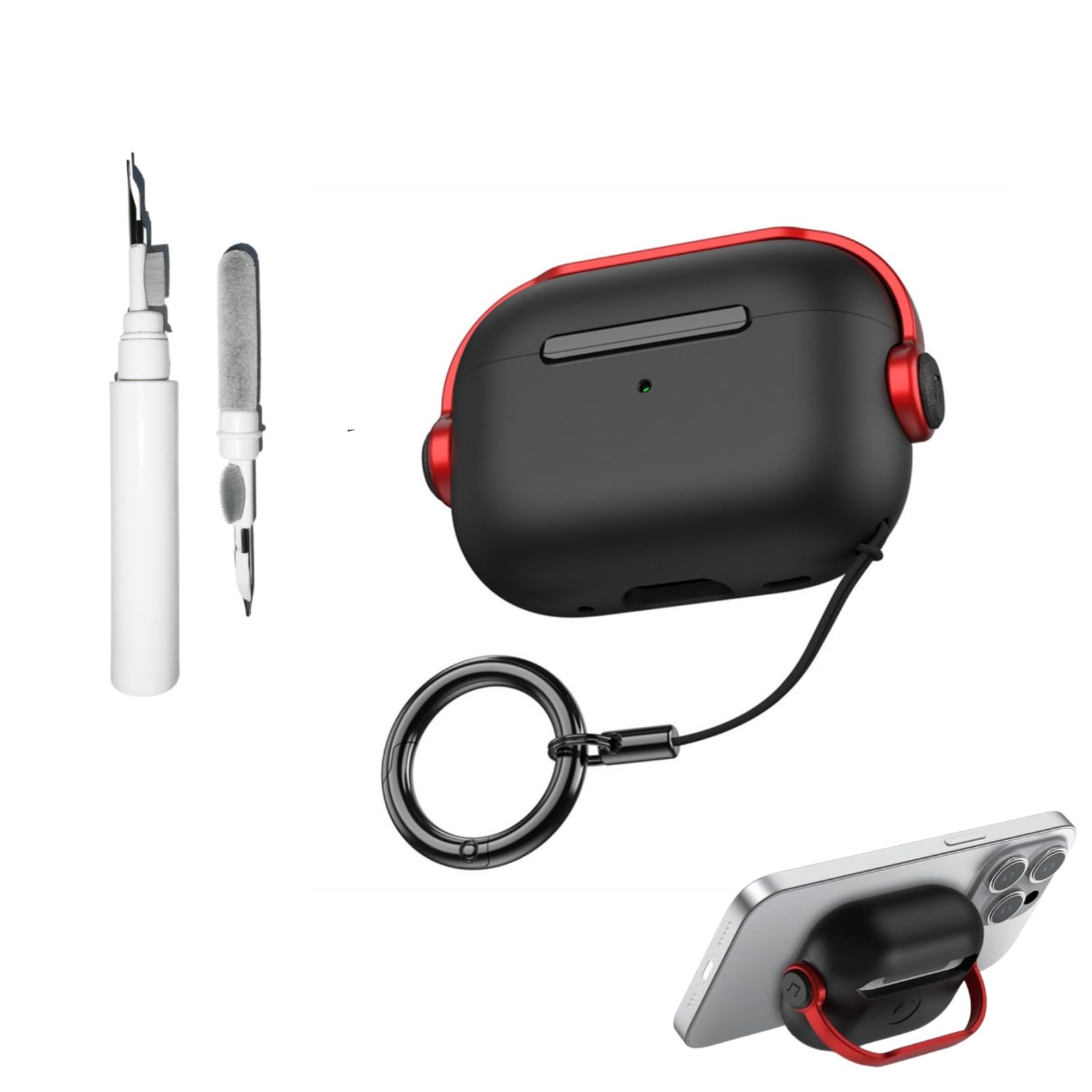 Photo 1 of [3 in 1] TSVSXS Lock Case Compatible with AirPods Pro 3 with Lanyard Keychain and Cleaning Kit, Cute Music Design Shockproof Protective Cover for Men Women with Stand