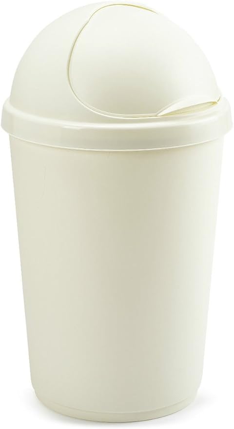 Plastic Bullet Bins 30L, 50L Waste Paper Recycle Dustbin Flap Lid Kitchen Homeoffice Rubbish Trash Baskets Black 50l
