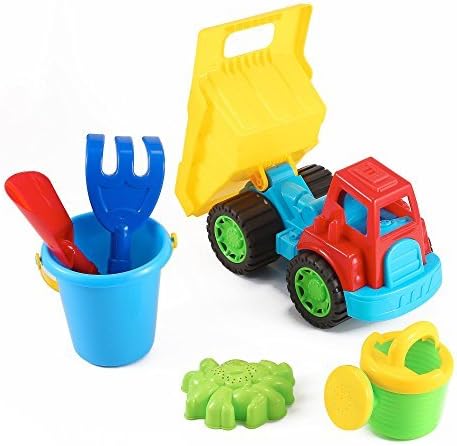 Colorful Beach Truck and Beach Toy Set (6 pcs) by Kinder Toys Network