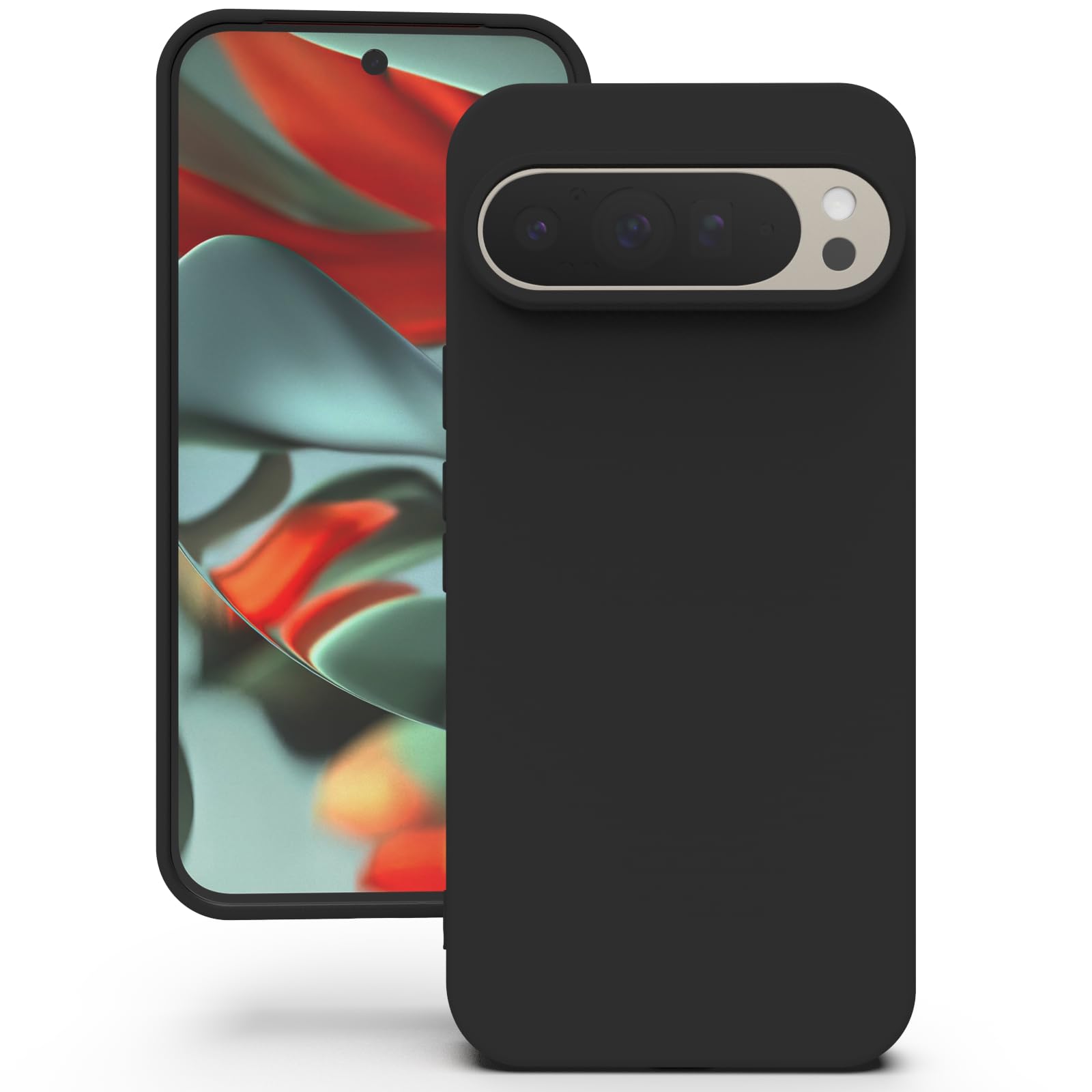 YATWIN Silicone Case for Google Pixel 9 Pro XL, Soft-Touch, Shockproof, DustProof, Antiskid Phone Cover for Google Pixel 9 Pro XL - Black