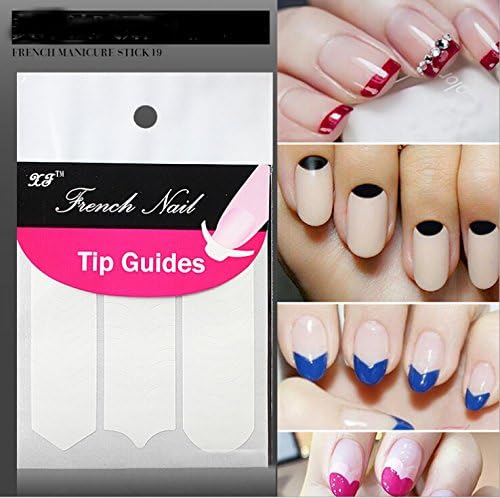 Puraid(TM) 1 Pack=48 Sticker French Manicure Strip Nail Art Form Fringe Guides Sticker DIY Stencil