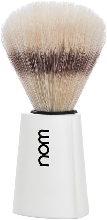nom Carl Natural Bristle Shaving Brush (Handle: White) - Image 3