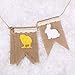 Tinksky EASTER Bunny Banners Decoration EASTER Burlap Banners Easter Rabbit Carrot Print Burlap Bunting Banner