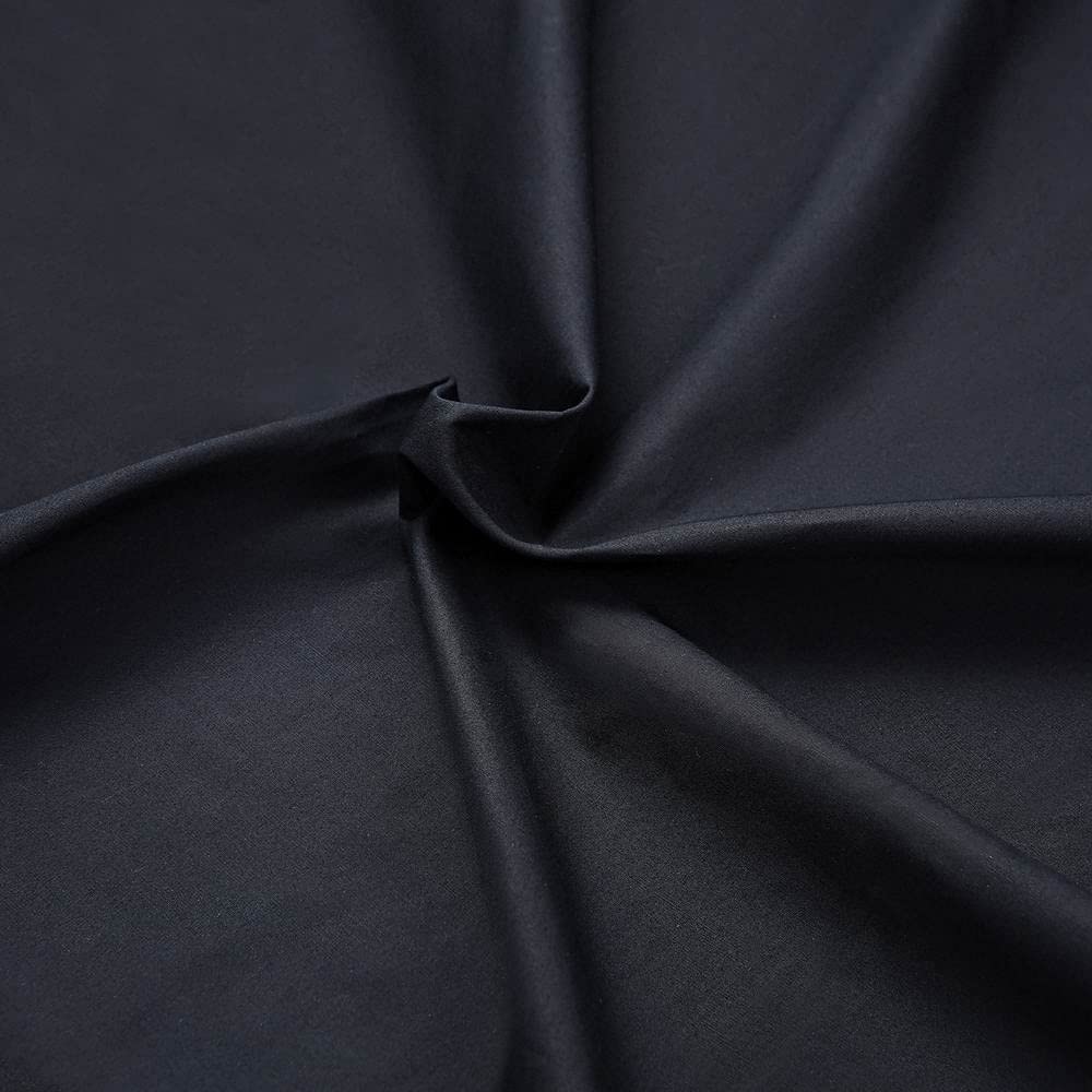 Master FAB -Black 100% Cotton Fabric Poplin Fabric by The Yard for Sewing DIY Crafting Fashion Design Printed Floral Washable Cloth(Black)