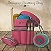 Stitch Happy Knitting Bag (Fuchsia): 7 Pocket Yarn Bag, Crochet Bag, Yarn Storage, Crochet Storage