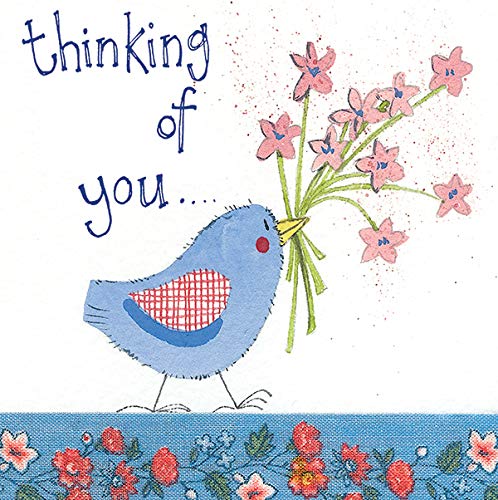 Alex Clark Bird Thinking Of You Card - Bird - Floral - Sympathy - Get Well Soon - Designed and Printed in the UK…