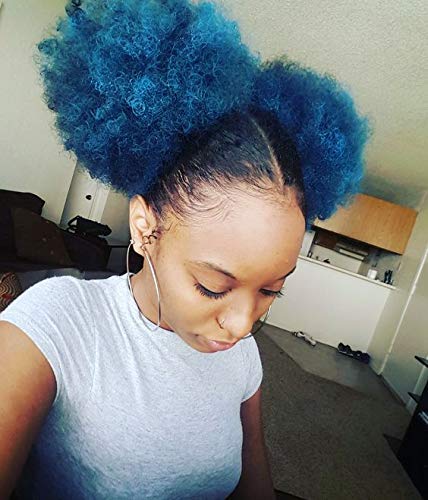 Blue Afro Wig - Afro Wig Drawstring Puff Ponytail Sissi's