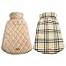 Kuoser Cozy Waterproof Windproof Reversible British Style Plaid Dog Vest Winter Coat Warm Dog Apparel Cold Weather Dog Jacket (L(Back:14.8
