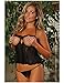 Women's Sexy Mesh Babydoll Set Cupless Lingerie Nightwear,Black,X-Large