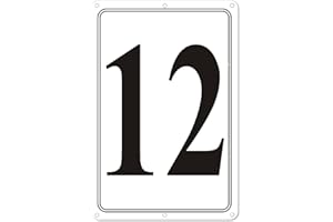 I-COWFUN Premium Aluminum Number Signs 12-12" X 8" Numbered Signs for Parking Lots and Outdoor Use, Metal Number Sign, Long Lasting, Fade-Resistant, Easy Mounting, High Visibility