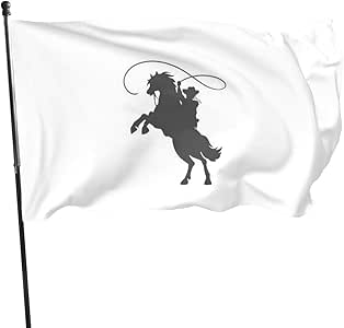 N/D Bandera de vaquero lanzando lazo, montando caballo, con impresión