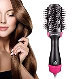Crenova Hot Air Brush, One Step Hair Blow Dryer, Tourmaline Ionic Volumizer Styler with Ceramic Heater, Great for Easy & Fast Straighten or Curl All Hair Types