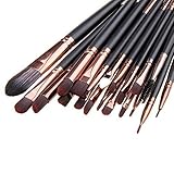 Unimeix 20 Pcs Pro Makeup Set Powder Foundation Eyeshadow Eyeliner Lip Cosmetic Brushes (Coffe)