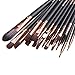 Unimeix 20 Pcs Pro Makeup Set Powder Foundation Eyeshadow Eyeliner Lip Cosmetic Brushes (Coffe)