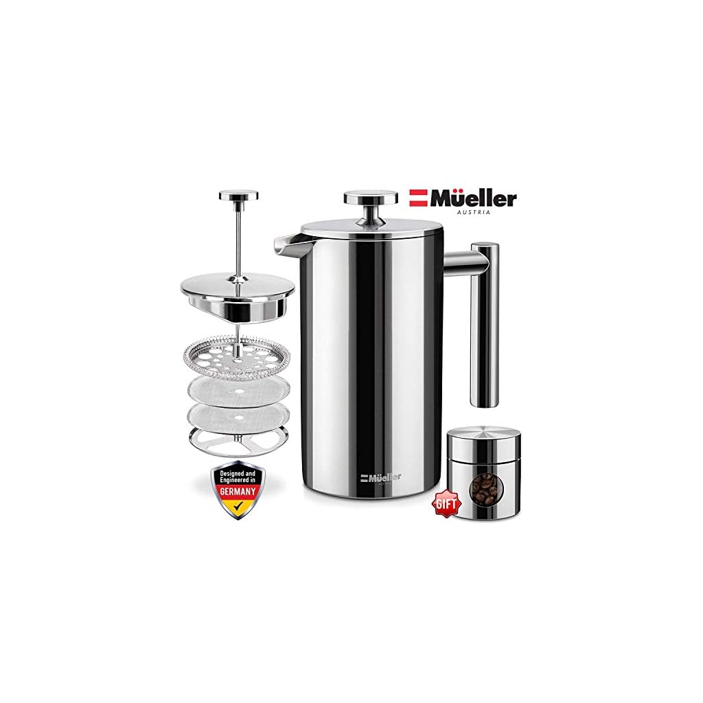 Mueller French Press 20 Heavier Duty Double Insulated 310 Stainless