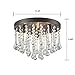 CLAXY Ecopower Vintage Flush Mount Crystal Chandelier Oil Rubbed Bronze Ceiling Fixture 3 Lights