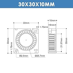 WINSINN 30mm Blower Fan 12V, Micro 12 Volt Fans