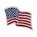 6 Pack - American Flag Embroidered Patch Wavy, White Border USA United States of America, US Flag Patch, sew on