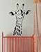 African Safari Giraffe Wall Decal Sticker by Stickerbrand- Black Color 30in x 21in. Easy to Apply & Removable. #145A