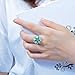 CiNily Christmas Jewelry Gifts Green Fire Opal Emerald Silver Zircon Women Jewelry Gemstone Ring Size 6-10 (6)