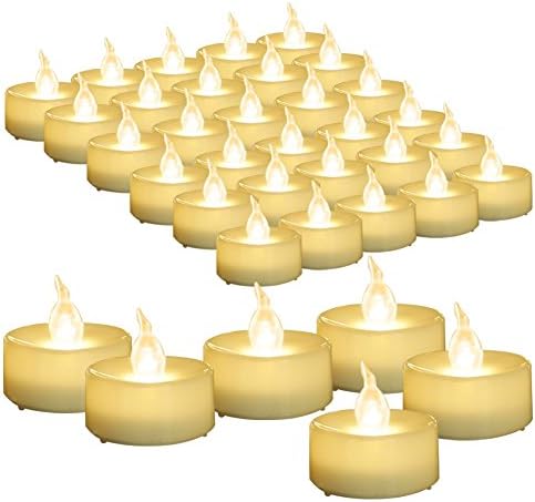 Amagic 24 Pack Blue LED Tea Lights, Flameless Votive Candles, Electric Fake Colored Amagic 24 Pack Blue LED Tea Lights, Flameless Votive Candles, Electric Fake Colored