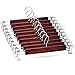 ZOBER High-Grade Wooden Pants Hangers with Metal Clips Grip Clip Pants Hanger, 360° Swivel Hook - Clip Hanger for Pant, Skirts, Slacks - 10 Pack, Cherry Wood