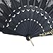 Mimgo Store Lace Flowers Design Black Spanish Style Dance Wedding Party Lace Silk Folding Hand Held Flower Fan