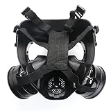 VILONG Airsoft Mask Outdoor Sports Tactical Paintball mask Full Face Skull CS Mask With double filter fan CS edition Perspiration Dust Face Guard (Black)