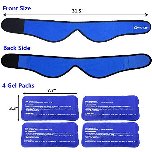Face Ice Pack for Jaw, 4 Reusable Gel Ice Packs with Wrap Hot Therapy