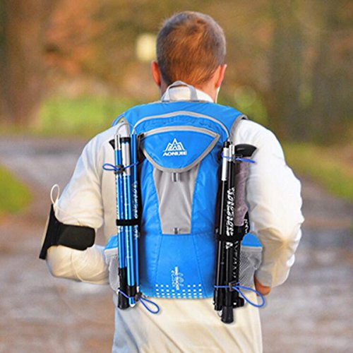 JEELAD 8L 12L Running Vest Hydration Pack Backpack Hydration Vest for Marathon Running Race Hiking Cycling (Black (12L) - with 2 Water Bottles)