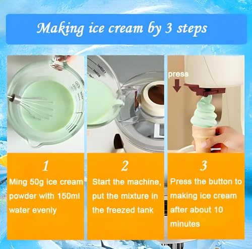 Mini Ice Cream Maker Machine, Automatic Soft Serve Frozen Yogurt and Slushie Maker for Home Kitchen, (MULTIPLE COLORS)