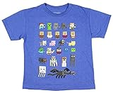 Minecraft Character Short Sleeved Tee (S (6/7), Royal Heather)