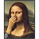 Bathroom Art Mona Lisa Poster - 8x10 Fun Wall Art - Famous Paintings Wall Art - Guest Bathroom Decor - Restroom Art - funny Wall Decor - small Bathroom Wall Decor - Bath Aesthetic Print