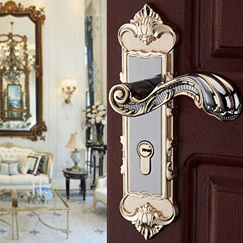 Door Lock, Door Levers Universal Entry Latches Bolts Full Set Privacy Door Security Handlesets Lever Mortise Handle Locks Zinc Alloy+ Keys Continental Zinc Mortise Handle Locks Full Set, USA Stock