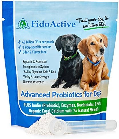 Advanced Probiotics for Dogs with 40 Billion CFUs per Pouch Includes Enzymes and Prebiotic to Fortify the Immune System and Promote Healthy Digestion Skin and Coat (6-oz Powder - scoop included)
