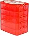 LifeSmart USA Stackable Storage Container Red 50 Adjustable Compartments Compatible with Lego Dimensions LOL Surprise Littlest Pet Shop Arts and Crafts and More (5 Tier)