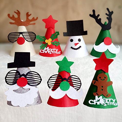 Christmas Party Hats, 7 Pack Birthday Party Hats Santa Claus Hat Hilarious Santa Hat Red Christmas Cute Cap Costume for Adults Kids Children by DomeXmas