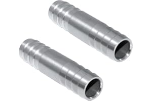 Beduan Stainless Steel 3/8" Hose Barb Splicer Mender Round Union Coupler Fitting (Pack of 2)