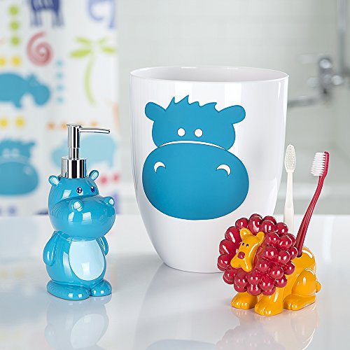 Allure Home Creations Hippo 3-Piece Bathroom Accessory Set - 1 Lotion Pump,1 Toothbrush Holder and 1 Wastebasket