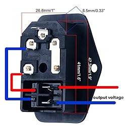 URBEST Male Power Socket 10A 250V Inlet Module Plug