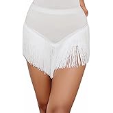 Women Latin Dance Skirt Double-Layer Encryption Irregular Tassel Skirt National Standard Dance Training Clothes