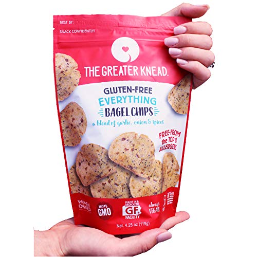 Greater Knead Gluten Free Bagel Chips - Everything, Vegan, non-GMO, Free of Wheat, Nuts, Soy, Peanuts, Tree Nuts (1 Bags) - Thumbnail 7