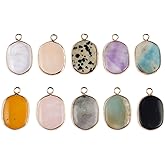 Zotoone 8pcs Natural Stone Pendant Square Shape Agate Quartz Healing Crystal Stone Charm For Jewelry Making DIY Necklace
