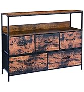 Kamiler Wide Dresser Storage Tower 5 Drawer Organizer Chest for Bedroom, Hallway, Entryway, Close...
