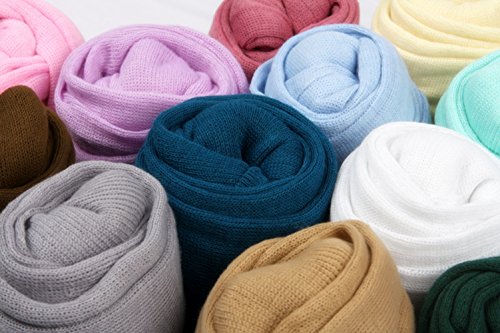 Coberllus Newborn Baby Photo Props Blanket Stretch Knitted Wrap Swaddle for Boy Girls Photography Shoot (Rosy) - Thumbnail 3