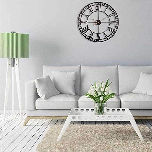 24 Inch Oversize Metal Wall Clock Industrial Vintage Clock Large Decor Wall Hanging for Living Room,with Silent Distressed Clock Hands (24inch)