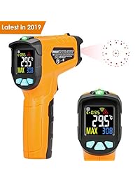 Termómetro infrarrojo Kasimir AD50 Láser digital Sin contacto Cocina Pistola de temperatura IR  58 ° F ~ 1112 ° F con pantalla a color Apertura de 12 puntos para la cocina Comida Carne Bbq Automotriz e industrial