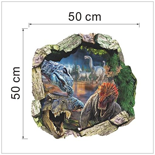 3D Wall Decor Dinosaurs World Jurassic Park Living Room Bedroom Teens Boy Kids Children Room Nursery Removable Decal Wall Sticker Poster - Image 5
