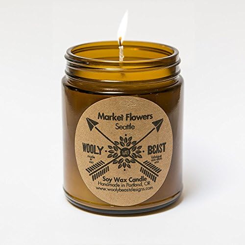 WOOLY BEAST Soy Candles โ MARKET FLOWERS 9oz